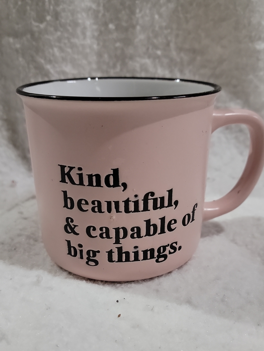 Pink Inspirational Ceramic Mug - Kind, Beautiful & Capable of Big Things